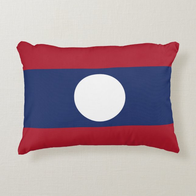 Laos flag accent pillow (Front)