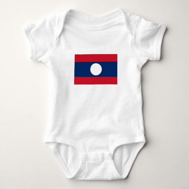 Laos Flag Baby Bodysuit (Front)