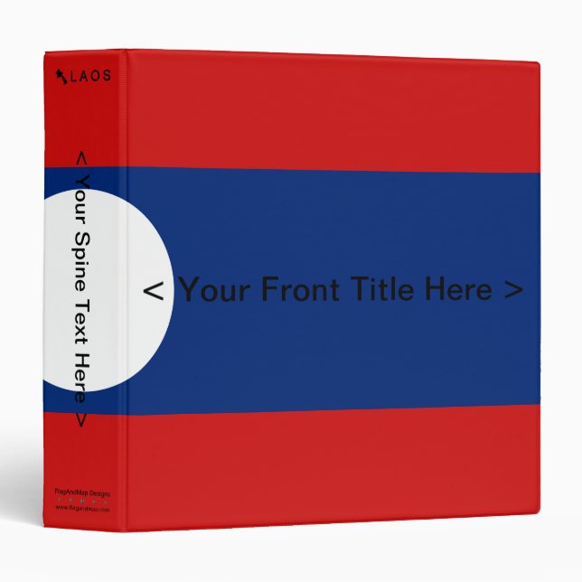 Laos Flag Binder (Front/Spine)