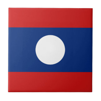 Laos Flag Ceramic Tile
