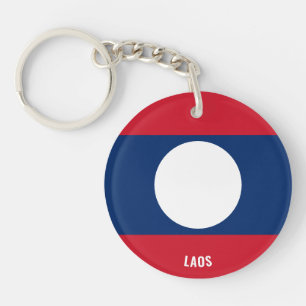 Laos Flag Charming Patriotic Keychain