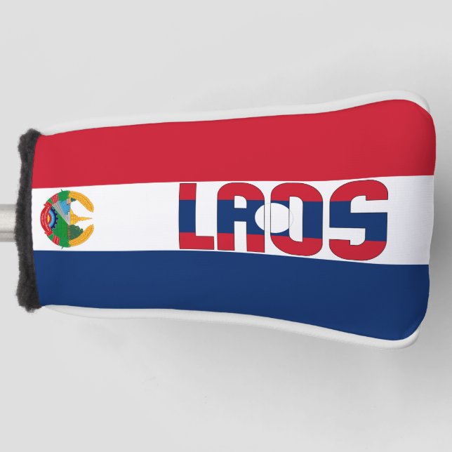 Laos Flag Gorgeous Patriotic Golf Head Cover (Front)