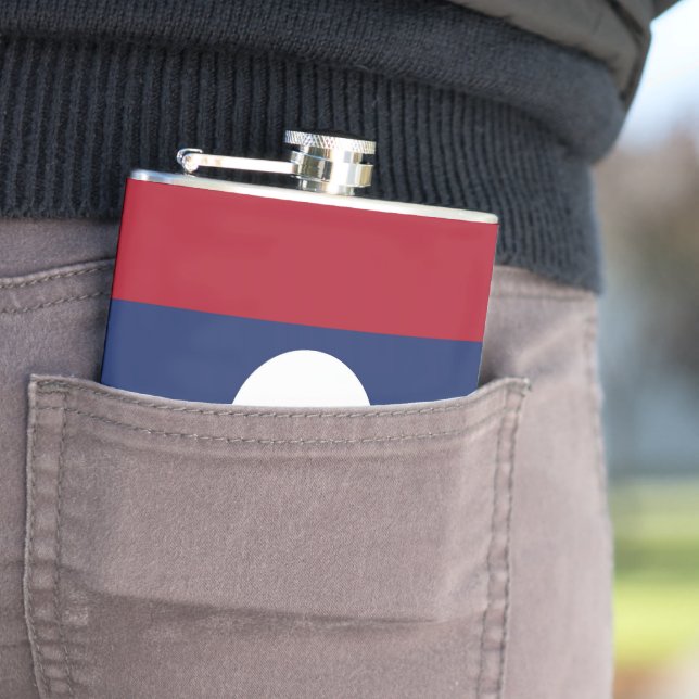 Laos flag hip flask (In Situ)