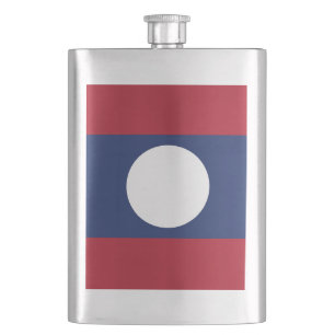 Laos flag hip flask