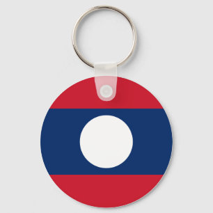 Laos Flag Keychain