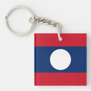 Laos Flag Keychain