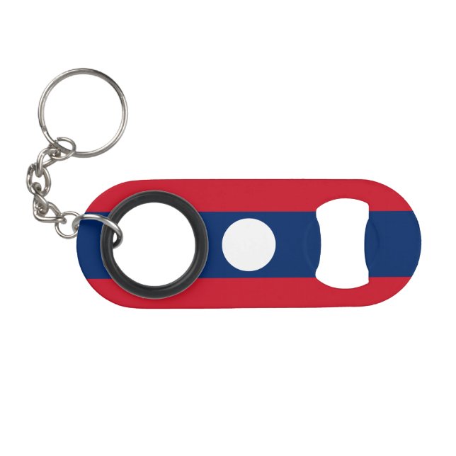 Laos Flag Keychain Bottle Opener (Front (Horizontal))