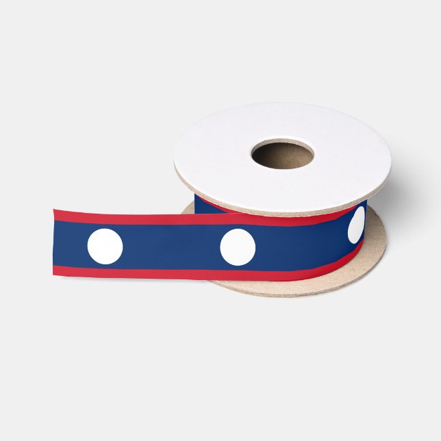 Laos Flag & Laos travel, holiday/sports Satin Ribbon (Spool)
