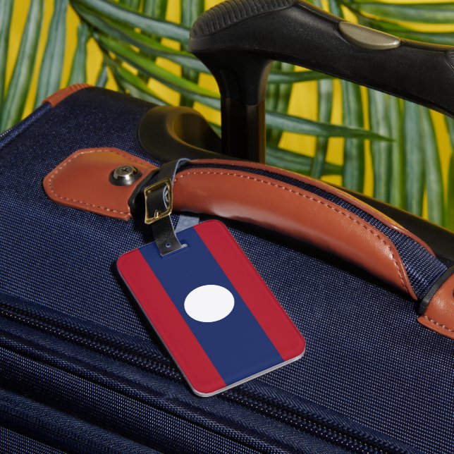 Laos flag luggage tag (Front Insitu 1)