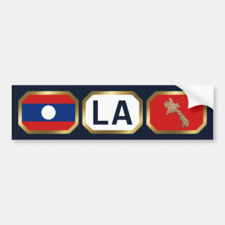 Laos Flag Map Code Bumper Sticker