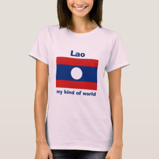 Laos Flag + Map + Text T-Shirt