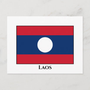 Laos Flag Postcard