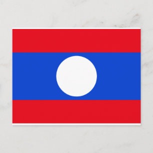 Laos Flag Postcard