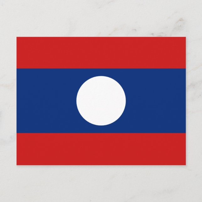 Laos Flag Postcard (Front)