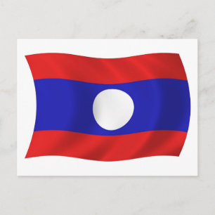 Laos Flag Postcard