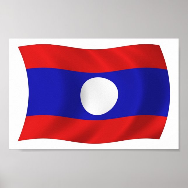 Laos Flag Poster Print (Front)