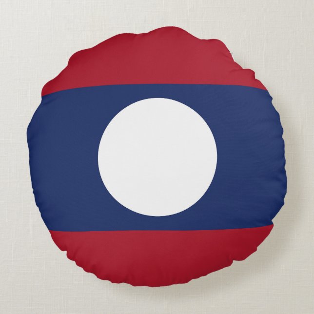 Laos flag round pillow (Back)