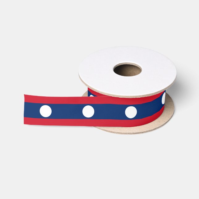 Laos Flag Satin Ribbon (Spool)