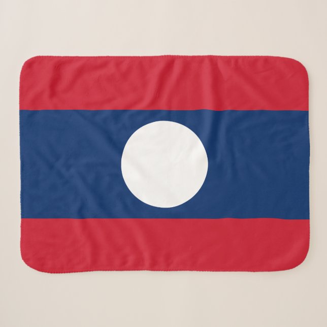 Laos Flag Sherpa Blanket (Front (Horizontal))