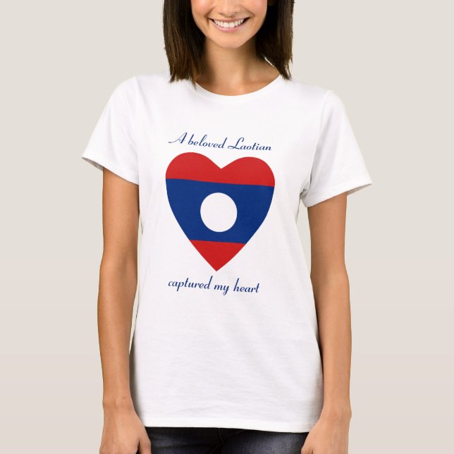 Laos Flag Sweetheart T-Shirt (Front)