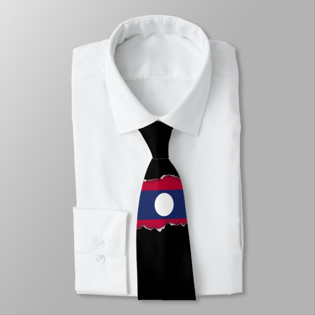 Laos Flag Tie (Tied)
