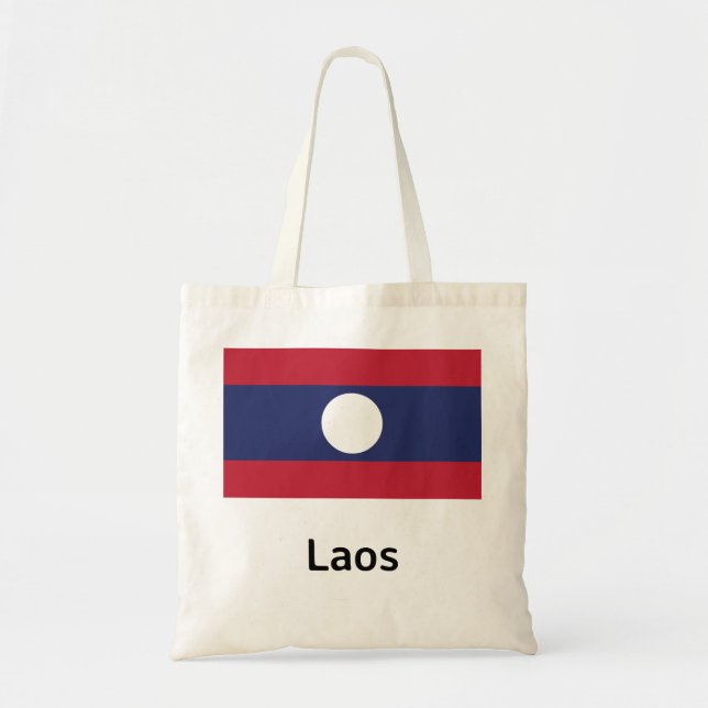 Laos Flag Tote Bag (Front)