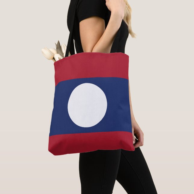 Laos flag tote bag (Close Up)