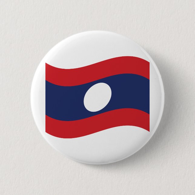 Laos Flag Wave 2 Inch Round Button (Front)