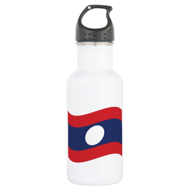 Laos Flag Wave 532 Ml Water Bottle (Front)