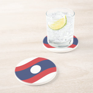 Laos Flag Wave Coaster