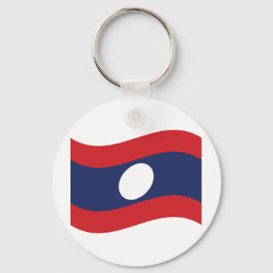 Laos Flag Wave Keychain