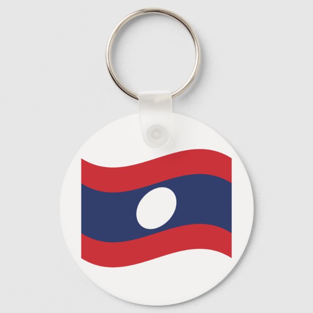 Laos Flag Wave Keychain (Front)