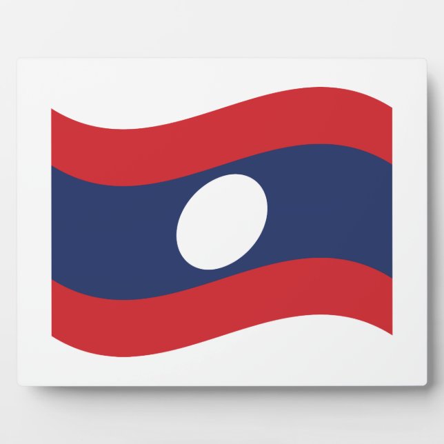 Laos Flag Wave Plaque (Front)