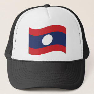 Laos Flag Wave Trucker Hat