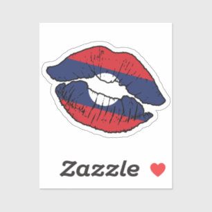 Laos Laotian Lipstick Love Flag