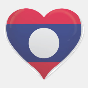 Laos love flag pride heart sticker