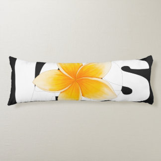 Laos Love Frangipani Flower Black and White Body Pillow