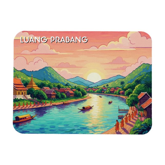 Laos Luang Prabang Travel Magnet (Horizontal)