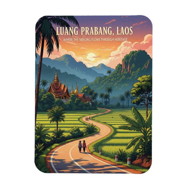 Laos Luang Prabang Travel Magnet (Vertical)