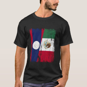 Laos Mexico Half Flag Laotian Mexican Heritage T-Shirt