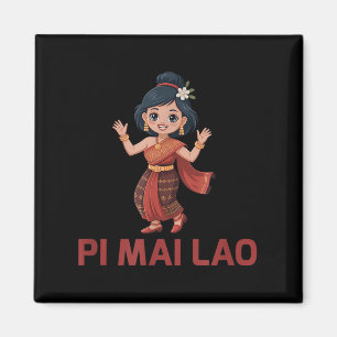 Laos New Year Girl Pi Mai Lao  Magnet