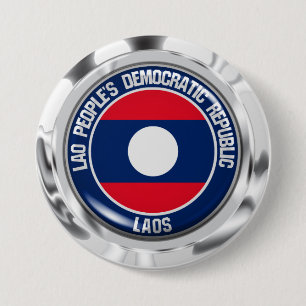 Laos Round Emblem 3 Inch Round Button