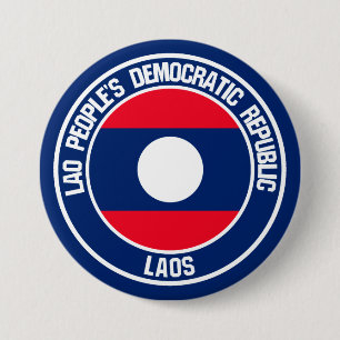 Laos Round Emblem 3 Inch Round Button
