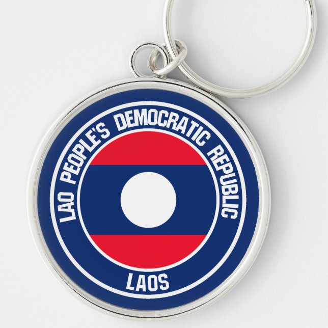 Laos Round Emblem Keychain (Front)
