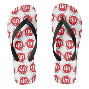 Laos Traffic STOP Sign ⚠ YOOT in Laotian Languag Flip Flops