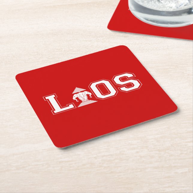 LAOS UNIVERSITY SQUARE PAPER COASTER (Angled)