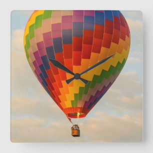 Laos, Vang Vieng. Hot air balloon Square Wall Clock