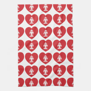 Laotian Erawan 3 Headed Elephant Heart Flag Kitchen Towel
