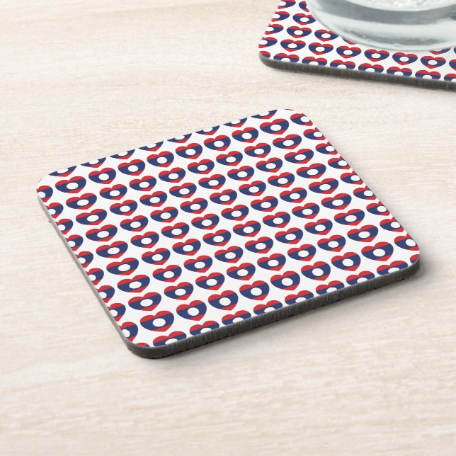 Laotian Heart Flag Coaster (Left Side)