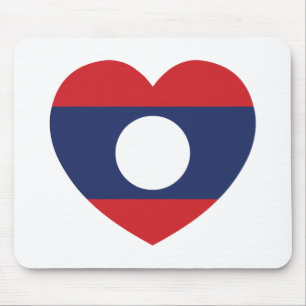 Laotian Heart Flag Mouse Pad